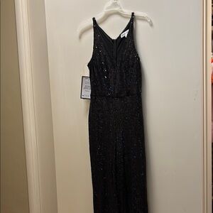 Black Sequin Sleeveless Jumpsuit